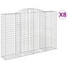 Arched Gabion Baskets - 8 pcs Galvanised Iron | HipoMarket UK