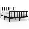 Black Solid Wood Pine Bed Frame 140x200 cm | HipoMarket