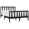 Black Solid Wood Pine Bed Frame 140x200 cm | HipoMarket