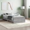 Bed Frame Grey Sonoma 100x200 cm Engineered Wood Colour grey sonoma Size 100 x 200 cm 