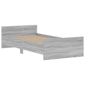 Bed Frame Grey Sonoma 100x200 cm - Durable & Stylish