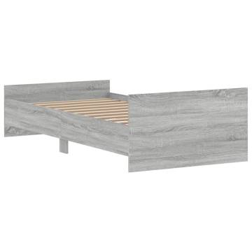 Bed Frame Grey Sonoma 100x200 cm - Durable & Stylish