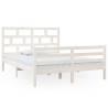 White Solid Wood King Size Bed Frame 150x200 cm | HipoMarket