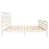 White Solid Wood King Size Bed Frame 150x200 cm | HipoMarket