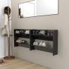 Wall Shoe Cabinets 2 pcs High Gloss Black | Hipomarket