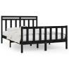 Black Solid Wood Pine Bed Frame 140x200 cm for Stylish Comfort