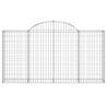 Arched Gabion Baskets - Set of 6, Galvanised Iron 200x30x100/120 cm