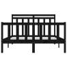 Black Solid Wood Pine Bed Frame 140x200 cm for Stylish Comfort