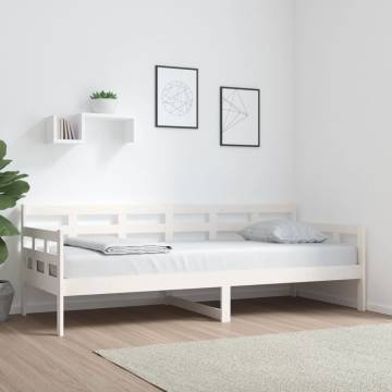 Day Bed White Solid Wood Pine 80x200 cm | HipoMarket