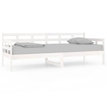 Day Bed White Solid Wood Pine 80x200 cm | HipoMarket