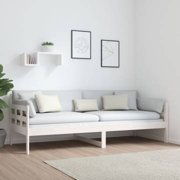 Day Bed White Solid Wood Pine 80x200 cm | HipoMarket