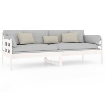 Day Bed White Solid Wood Pine 80x200 cm | HipoMarket