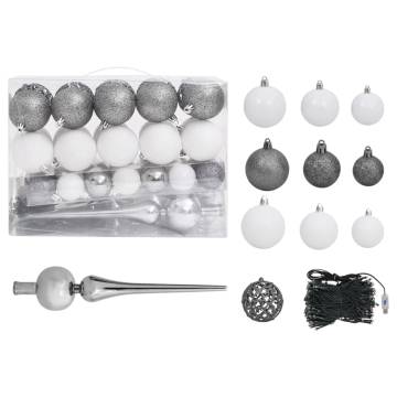 Artificial Pre-lit Christmas Tree with Ball Set - 90 cm White