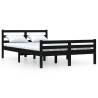 Black Solid Wood Bed Frame 140x190 cm | Modern Bedroom Decor