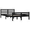 Black Solid Wood Bed Frame 140x190 cm | Modern Bedroom Decor