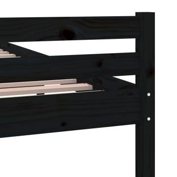 Black Solid Wood Bed Frame 140x190 cm | Modern Bedroom Decor