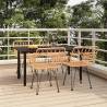 5 Piece Garden Dining Set Poly Rattan Colour brown Size 160 cm table length Number of 4 