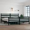 Bed Frame Solid Wood Pine 200x200 cm Black Colour black Size 200 x 200 cm 