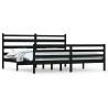 Solid Wood Pine Bed Frame 200x200 cm - Black | HipoMarket