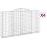 Arched Gabion Baskets - 4 pcs Galvanised Iron 300x30x160/180 cm