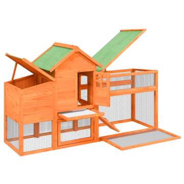 Brown Chicken Coop 186.5x58.5x113 cm | Solid Wood Pine