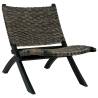 Relaxing Chair Black Natural Kubu Rattan and Solid Mahogany Wood Colour black Quantity in Package 1 