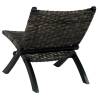 Relaxing Black Chair | Natural Kubu Rattan & Mahogany Wood