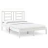 White Solid Wood Bed Frame 120x190 cm | Modern Small Double