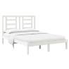 White Solid Wood Bed Frame 120x190 cm | Modern Small Double