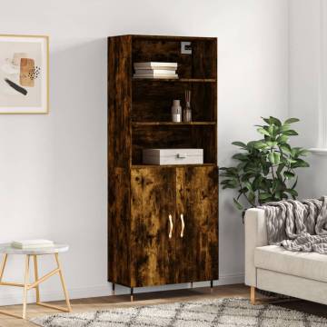 Stylish Highboard Smoked Oak | 69.5x34x180 cm | Hipomarket