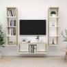 3 Piece TV Cabinet Set White and Sonoma Oak Engineered Wood Colour white and sonoma oak Quantity in Package 1 