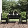 4 Piece Black Solid Wood Pine Garden Dining Set | Hipo Market