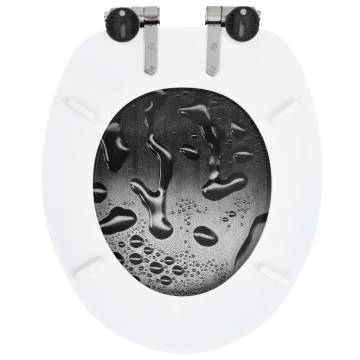 WC Toilet Seats 2 pcs with Soft Close Lids | Water Drop Design