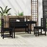 4 Piece Black Solid Wood Pine Garden Dining Set | Hipo Market