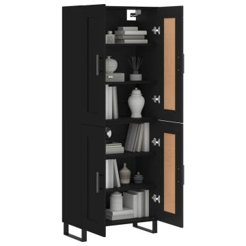 Stylish Highboard Black 69.5x34x180 cm - Hipomarket