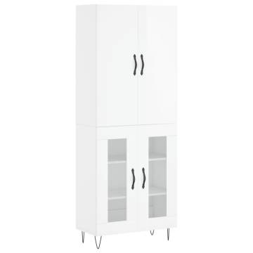 Stylish Highboard High Gloss White - 69.5x34x180 cm | HipoMarket