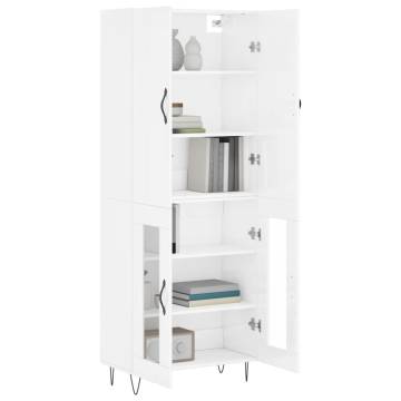 Stylish Highboard High Gloss White - 69.5x34x180 cm | HipoMarket