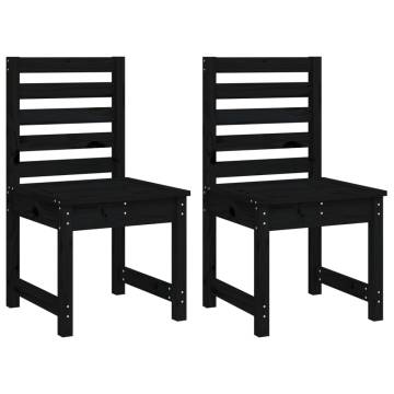 4 Piece Black Solid Wood Pine Garden Dining Set | Hipo Market