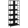 Black Bookshelf 78.5x33x188.5 cm - Engineered Wood Storage