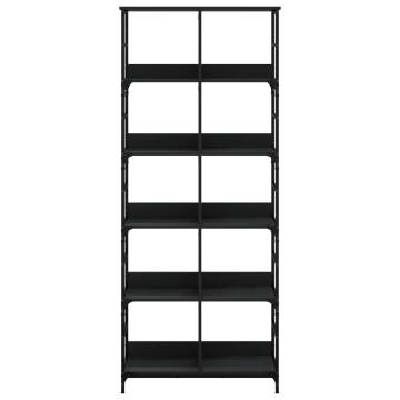 Black Bookshelf 78.5x33x188.5 cm - Engineered Wood Storage