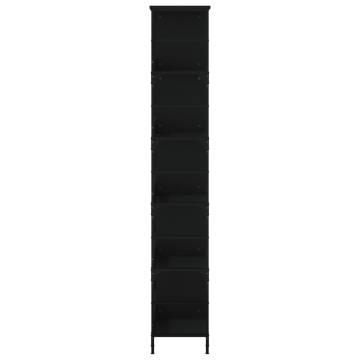 Black Bookshelf 78.5x33x188.5 cm - Engineered Wood Storage