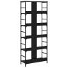 Black Bookshelf 78.5x33x188.5 cm - Engineered Wood Storage