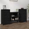 Sideboards 2 pcs Black 40x35x80 cm Solid Wood Pine Colour black Quantity in Package 2 Model 3 drawer cabinet 