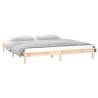 LED Bed Frame 150x200 cm King Size - Solid Wood & LED Lights