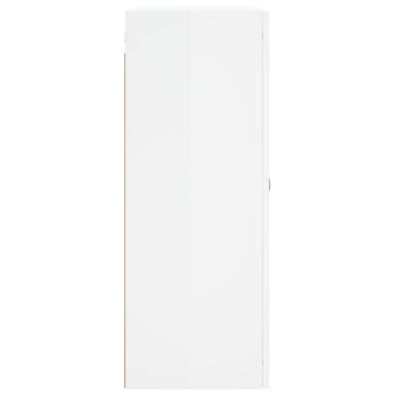 High Gloss White Wall Mounted Cabinet - 69.5x34x90 cm