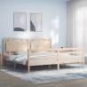 Bed Frame with Headboard 200x200 cm Solid Wood Colour natural Size 200 x 200 cm 