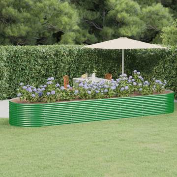 Garden Raised Bed Powder-coated Steel 510x140x68 cm Green