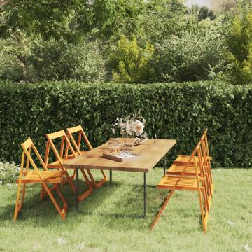 Folding Garden Chairs - 6 Pcs Solid Acacia Wood | HipoMarket