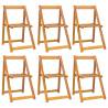 Folding Garden Chairs - 6 Pcs Solid Acacia Wood | HipoMarket