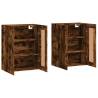 Elegant Wall Mounted Cabinets - Smoked Oak - 2 pcs